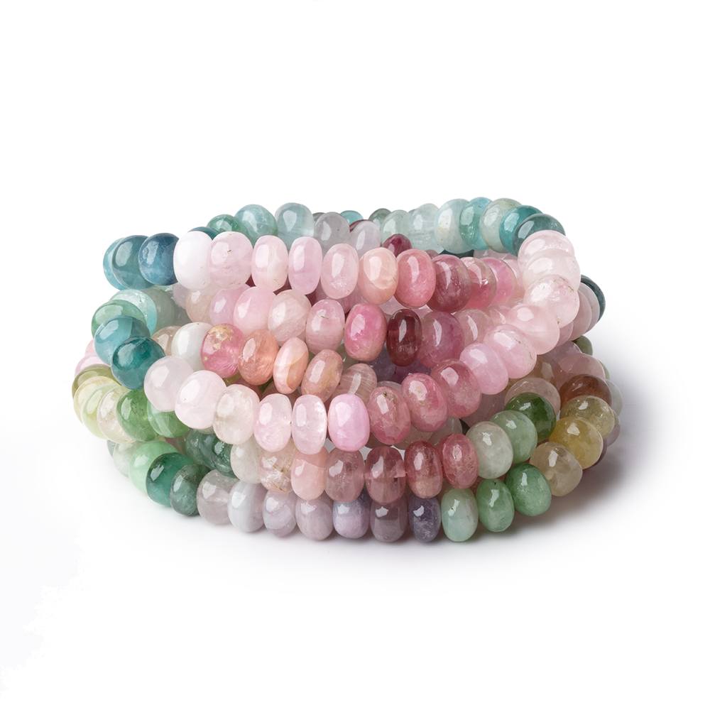 7-8mm Afghani Tourmaline Plain Rondelle 19 inch 96 Beads A