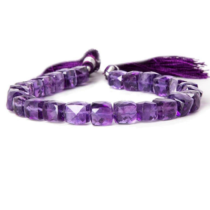 7-8mm African Amethyst Faceted Cube Beads 8.5 inch 25 pieces