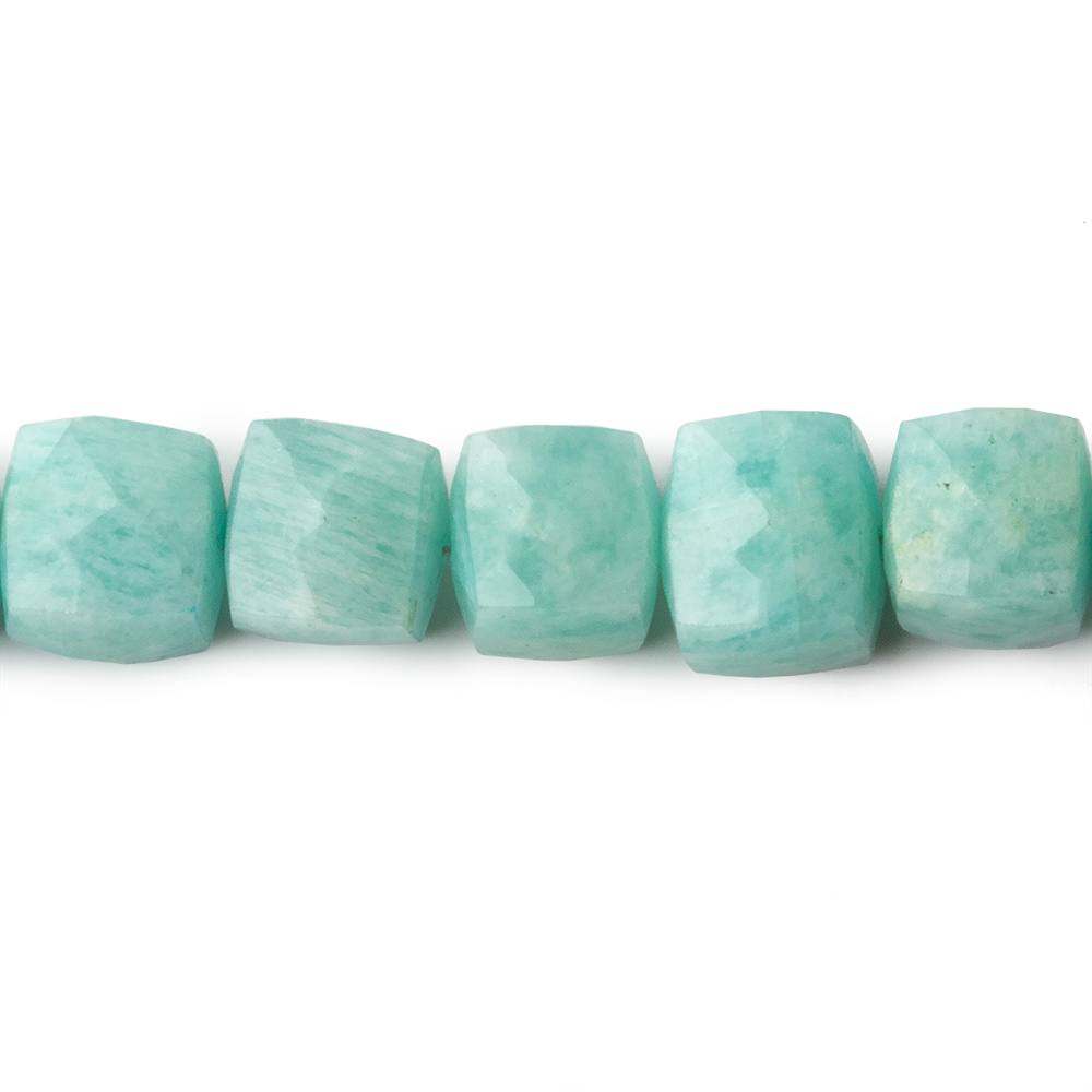7-8mm Amazonite faceted cube beads 7.5 inch 26 pieces
