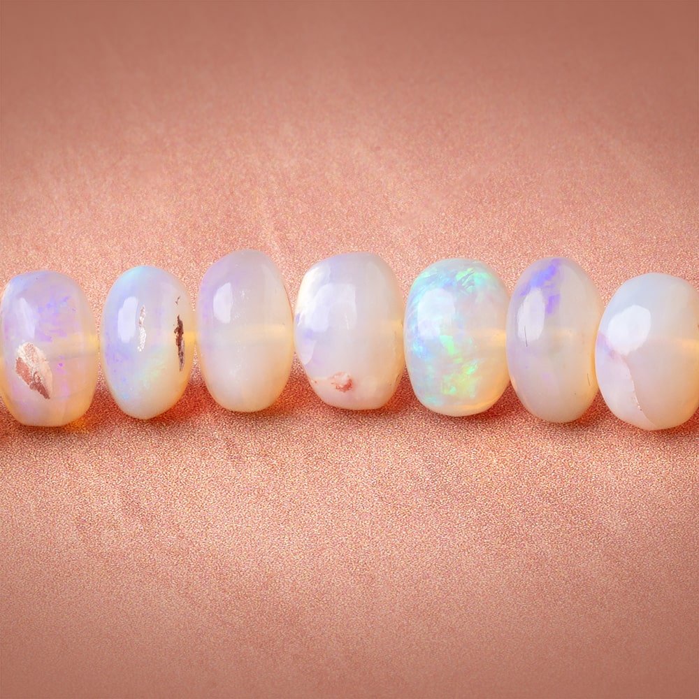 7-8mm Australian Opal Plain Rondelle Beads 20 inch 112 pieces AA