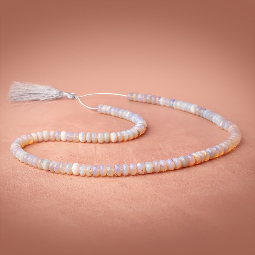 7-8mm Australian Opal Plain Rondelle Beads 20 inch 112 pieces AA