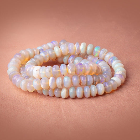 7-8mm Australian Opal Plain Rondelle Beads 20 inch 112 pieces AA