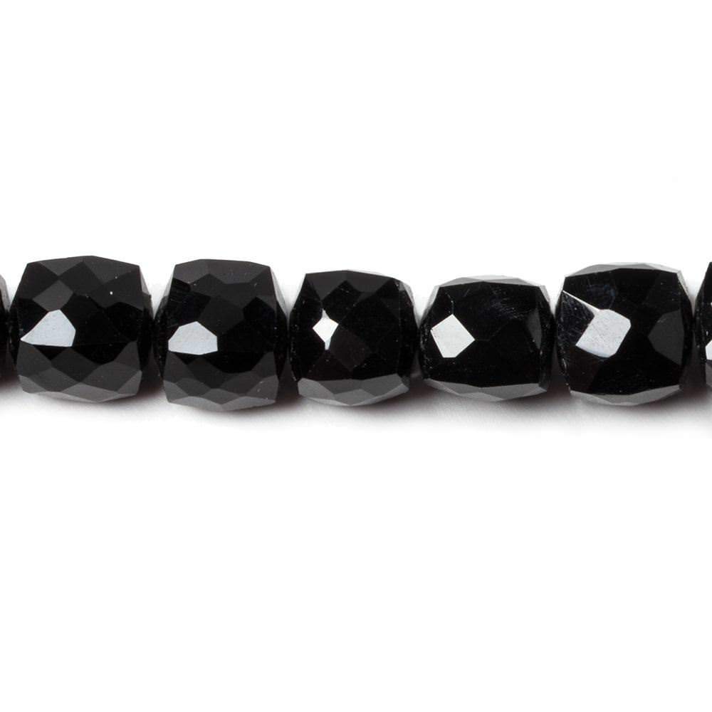 7-8mm Black Chalcedony Faceted Cube Beads 8 inch 25 pieces