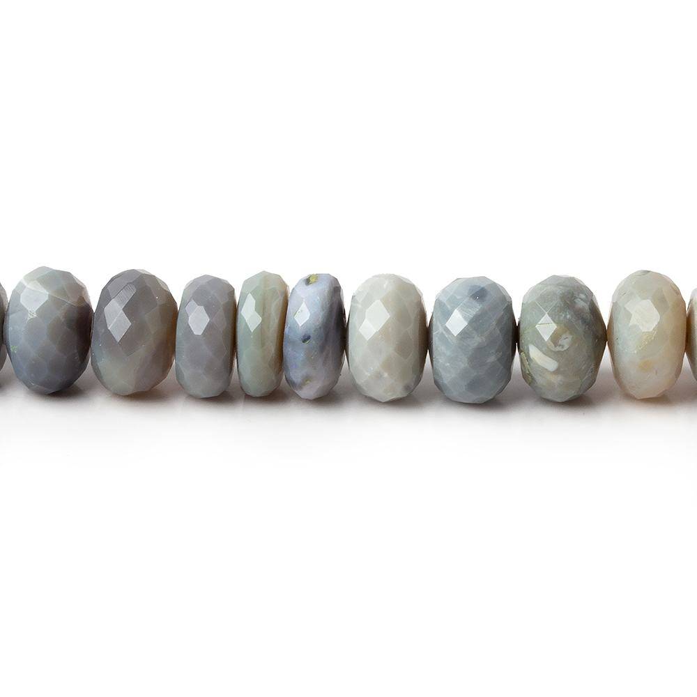 7-8mm Blue Grey Australian Opal Faceted Rondelles 18 inch 99 Beads AA