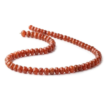 7-8mm Carnelian Faceted Rondelle Beads 16 inch 72 pieces