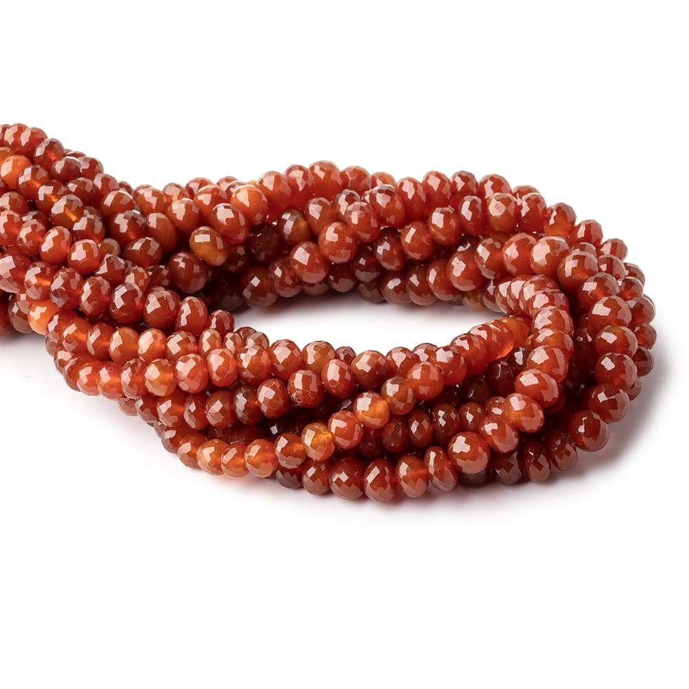 7-8mm Carnelian Faceted Rondelle Beads 16 inch 72 pieces