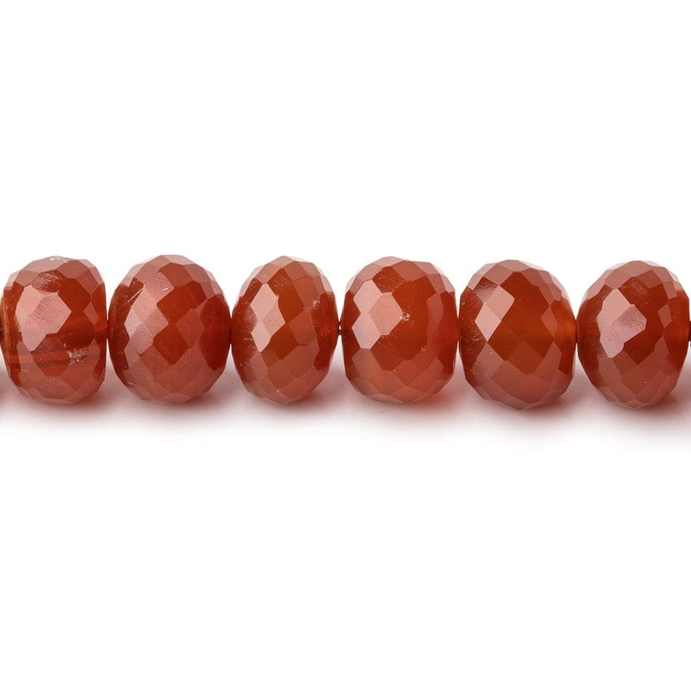 7-8mm Carnelian Faceted Rondelle Beads 16 inch 72 pieces