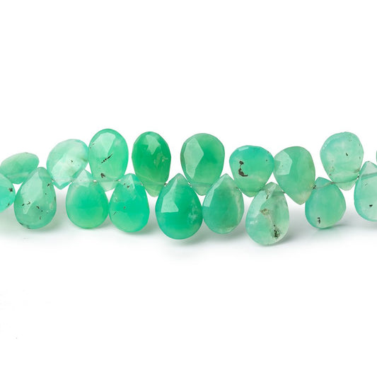 7-8mm Chrysoprase Faceted Pear Beads 8 inch 66 pieces