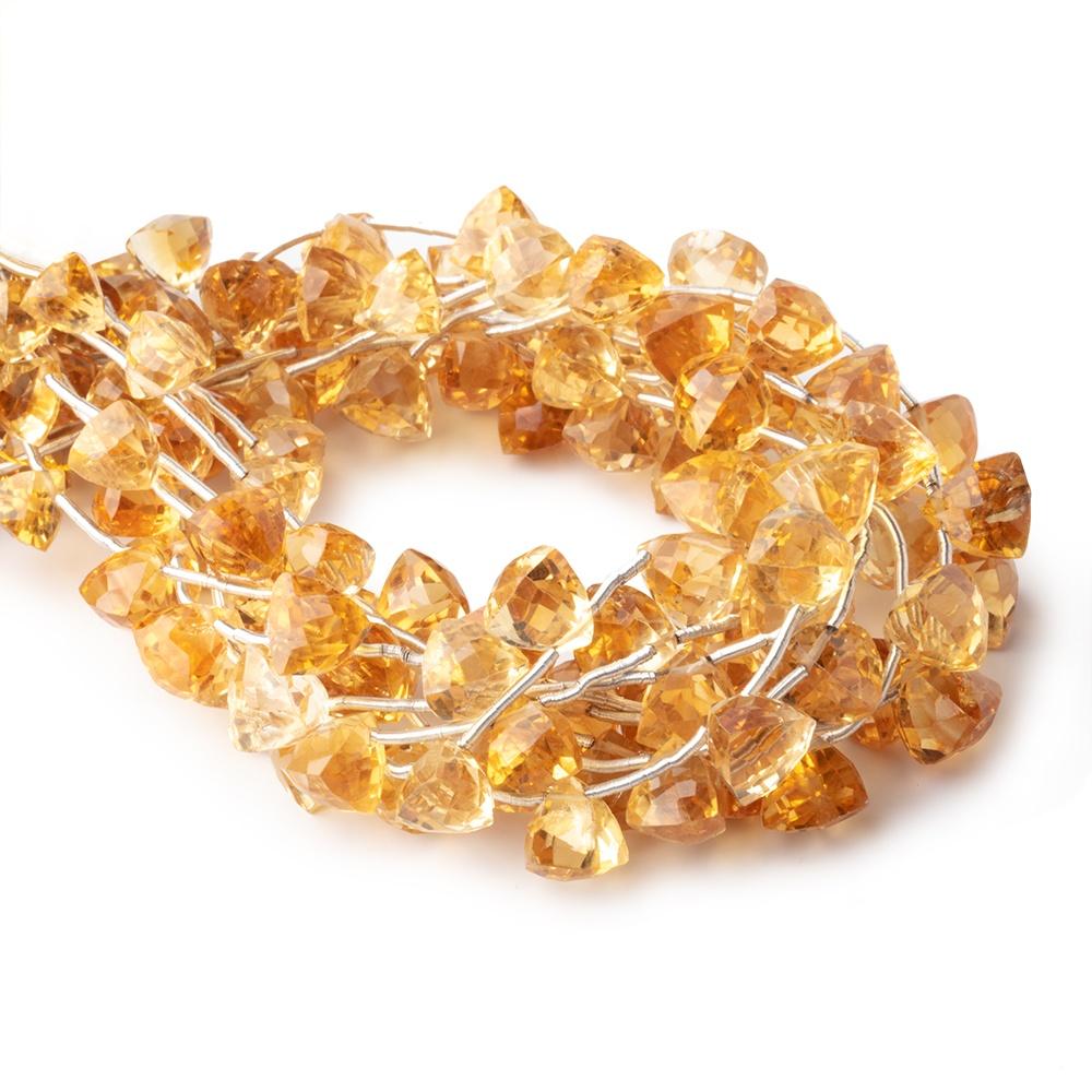 7-8mm Citrine Faceted Trillion Beads 8 inch 15 pieces