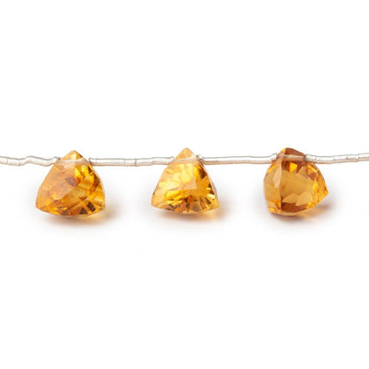 7-8mm Citrine Faceted Trillion Beads 8 inch 15 pieces