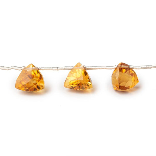 7-8mm Citrine Faceted Trillion Beads 8 inch 15 pieces