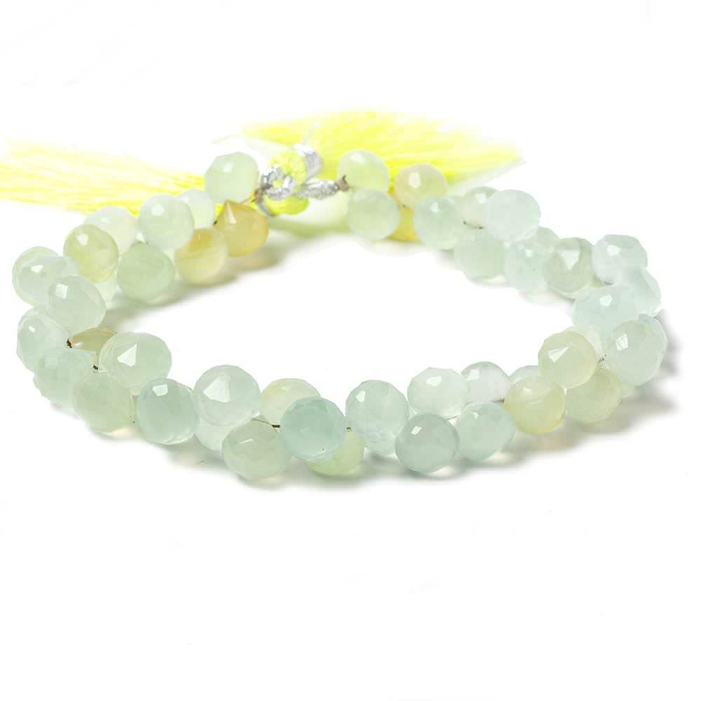7-8mm Citrus Yellow Green Chalcedony Candy Kiss Beads 8 inch 53 pieces
