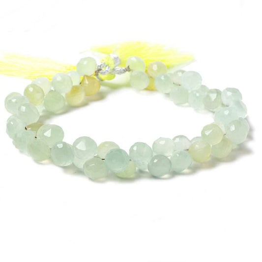 7-8mm Citrus Yellow Green Chalcedony Candy Kiss Beads 8 inch 53 pieces