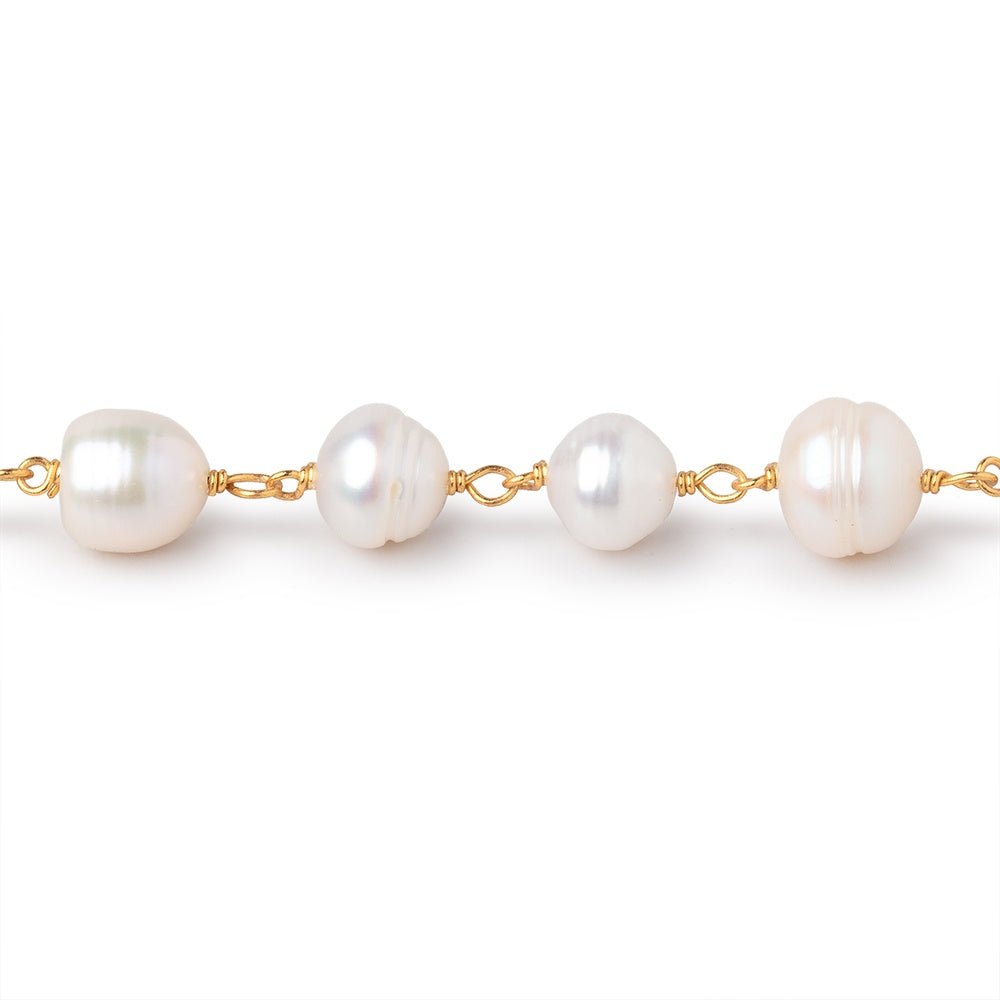 7-8mm Cream Baroque Pearls on Vermeil Chain