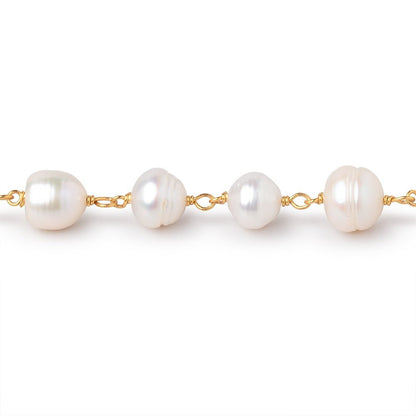 7-8mm Cream Baroque Pearls on Vermeil Chain