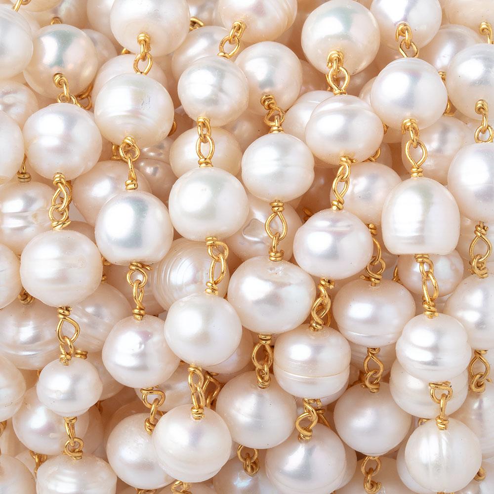 7-8mm Cream Baroque Pearls on Vermeil Chain