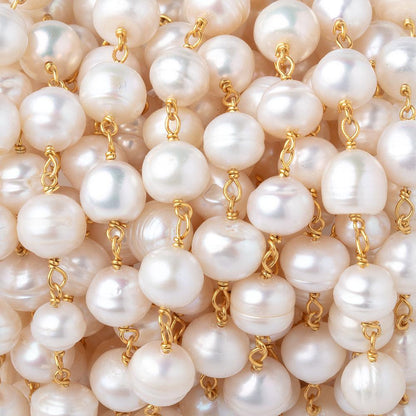 7-8mm Cream Baroque Pearls on Vermeil Chain