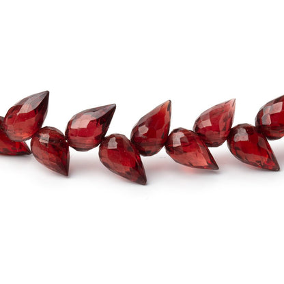 7-8mm Garnet Shoulder Drill Faceted Tear Drop 4 inch 22 Beads