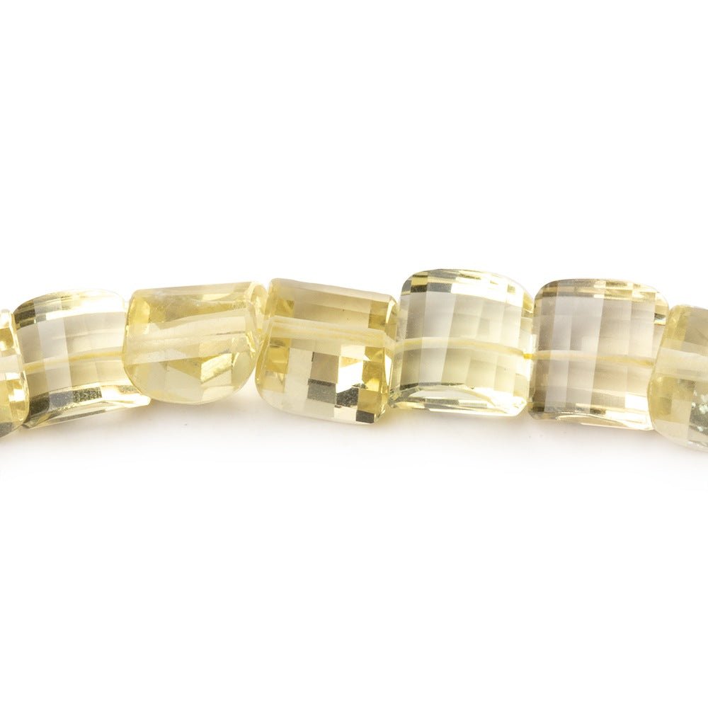 7-8mm Lemon Quartz Barrel Faceted Half Moon Beads 14 inch 53 Beads
