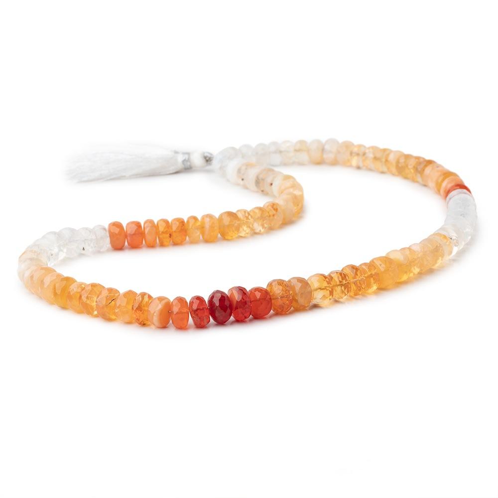 7-8mm Mexican Fire Opal Faceted Rondelle Beads 15 inches 87 pieces