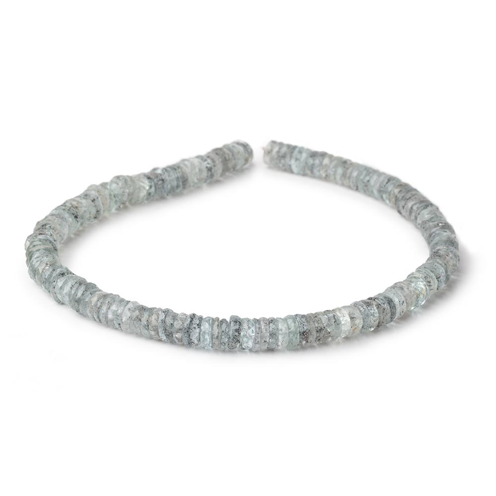 7-8mm Moss Aquamarine Faceted Heshi Beads 13.5 inch 142 pieces