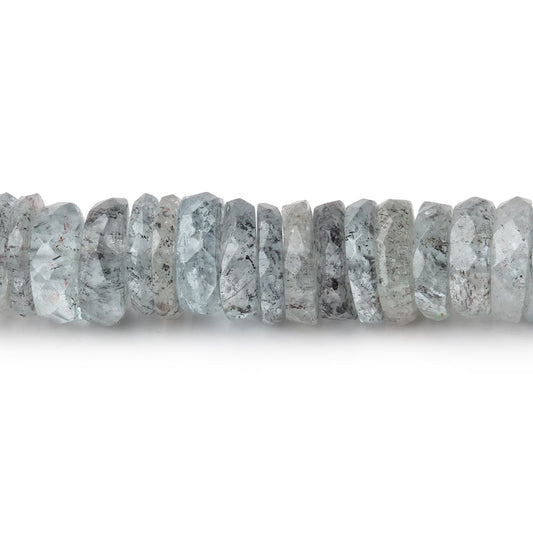 7-8mm Moss Aquamarine Faceted Heshi Beads 13.5 inch 142 pieces