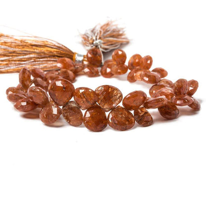 7-8mm Mossy Rutilated Quartz Heart Briolette 7.75 inch 50 pieces