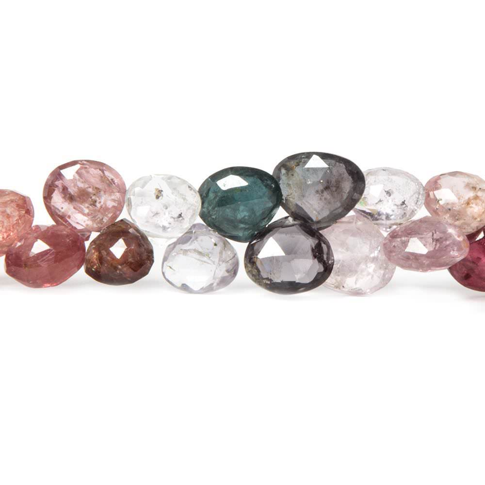 7-8mm Multi Color Spinel Faceted Heart Beads 8 inch 56 pieces