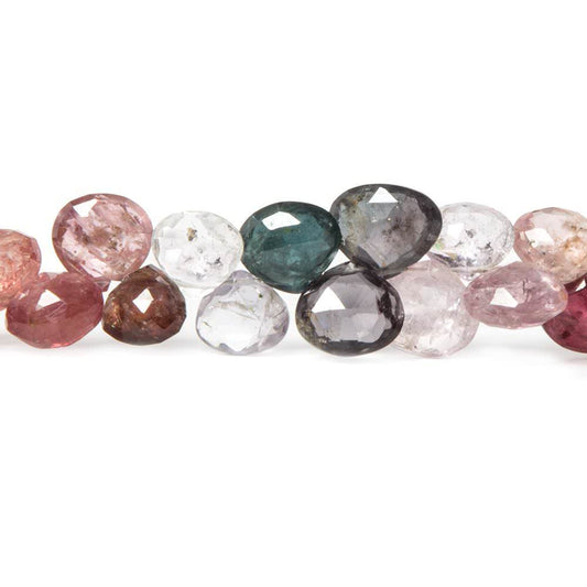 7-8mm Multi Color Spinel Faceted Heart Beads 8 inch 56 pieces