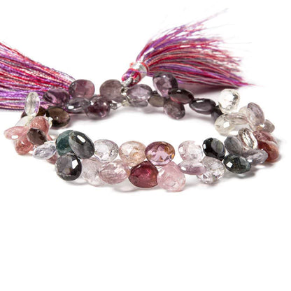 7-8mm Multi Color Spinel Faceted Heart Beads 8 inch 56 pieces
