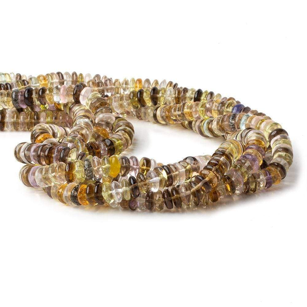 7-8mm Multi-Gemstone Plain Rondelle Beads 16 inch 141 pieces