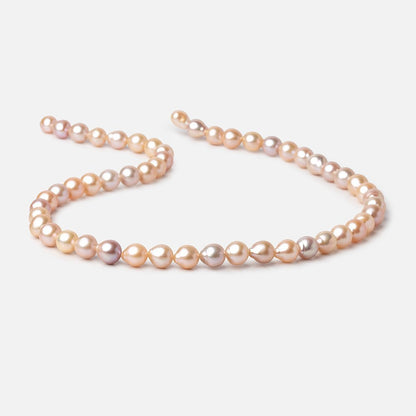 7-8mm Multi Peach Petite Ultra Baroque Freshwater Pearls 16 inch 48 Beads AAA