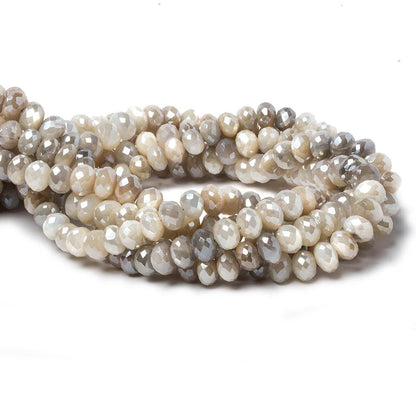 8-9.5mm Mystic Moonstone Faceted Rondelles 14 inch 53 beads
