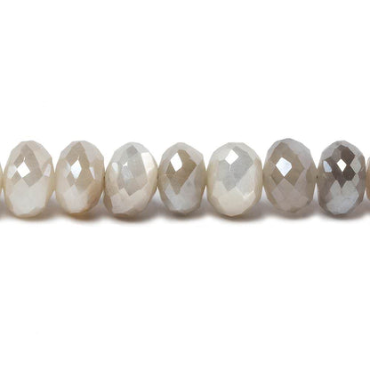 8-9.5mm Mystic Moonstone Faceted Rondelles 14 inch 53 beads