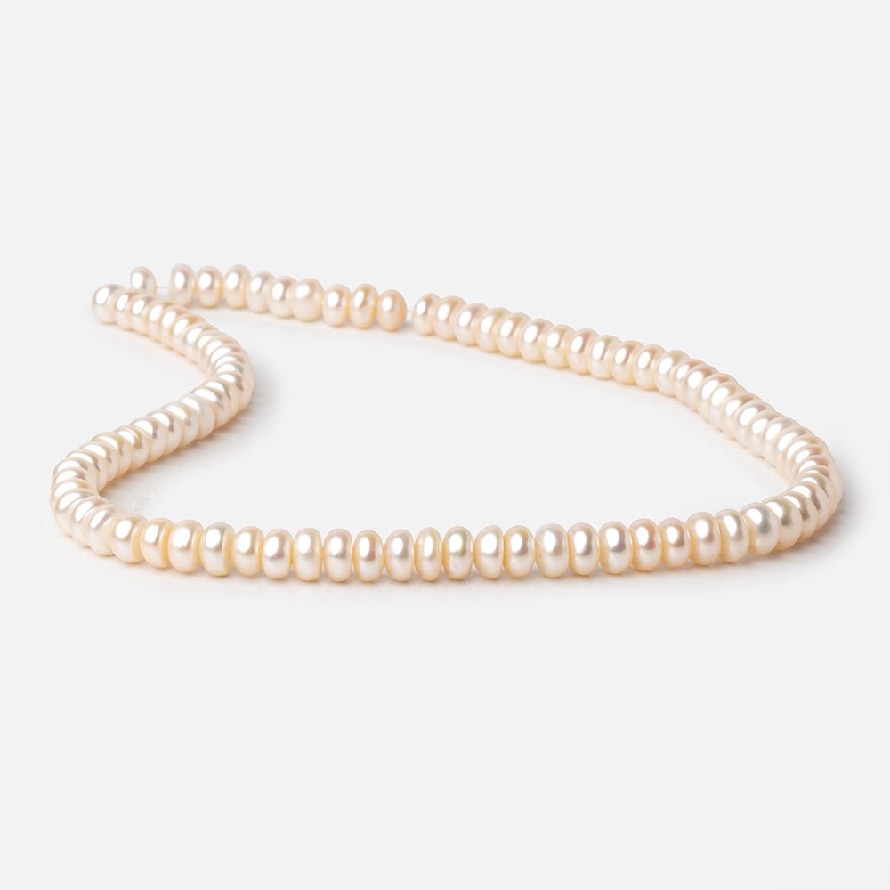 7-8mm Pale Peach Button Freshwater Pearl Beads 15.5 inch 88 pieces