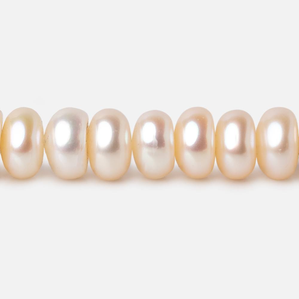 7-8mm Pale Peach Button Freshwater Pearl Beads 15.5 inch 88 pieces