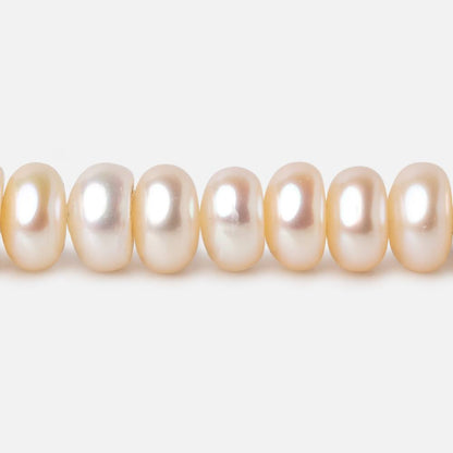 7-8mm Pale Peach Button Freshwater Pearl Beads 15.5 inch 88 pieces