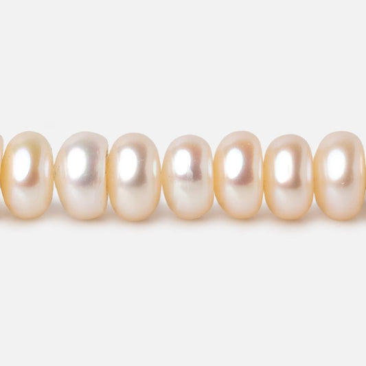 7-8mm Pale Peach Button Freshwater Pearl Beads 15.5 inch 88 pieces