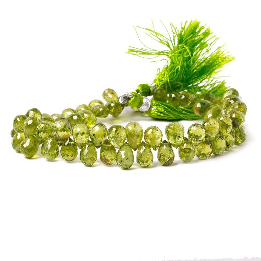 7-8mm Peridot Tear Drop Briolettes 8 inch 64 pieces