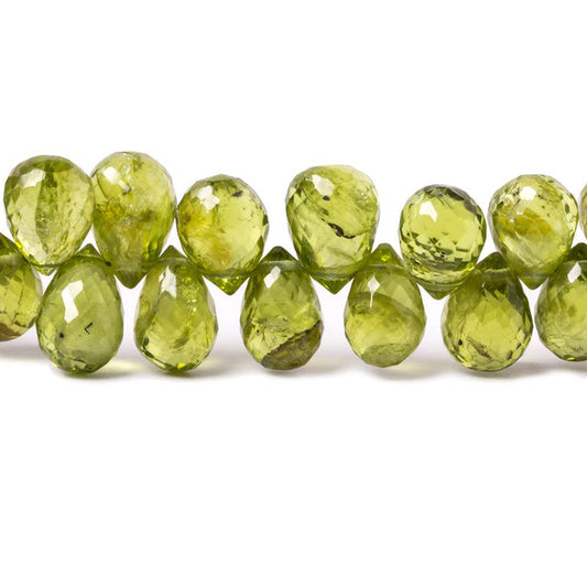 7-8mm Peridot Tear Drop Briolettes 8 inch 64 pieces