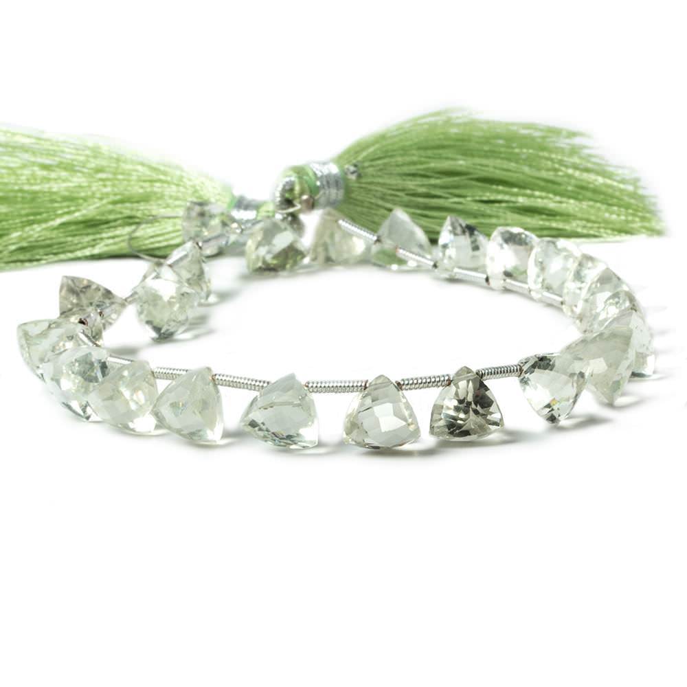 7-8mm Prasiolite Beads Top Drilled Trillions 24 pieces