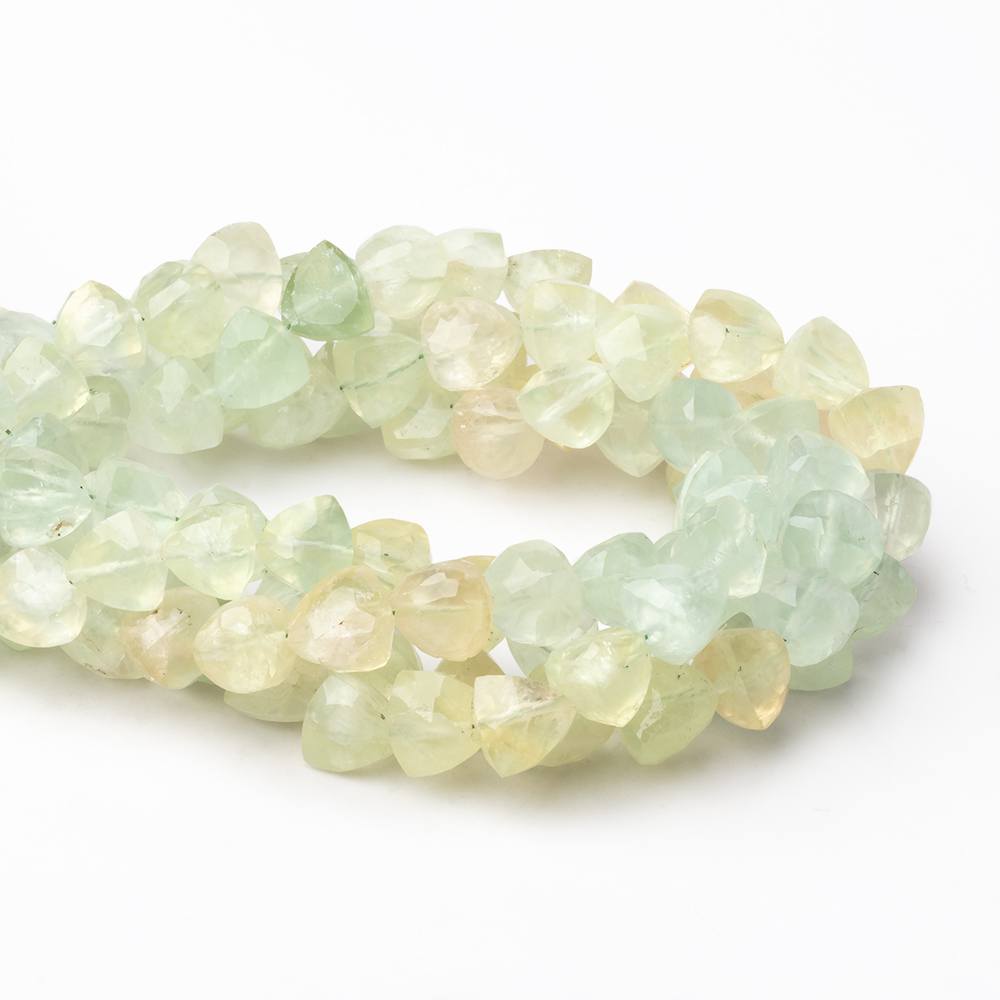 7-8mm Prehnite Faceted Trillion Beads 8 inch 24 pieces