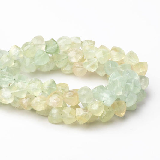 7-8mm Prehnite Faceted Trillion Beads 8 inch 24 pieces