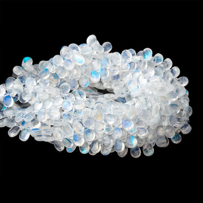 7-8mm Rainbow Moonstone Plain Pear Beads 8.5 inch 76 pieces AAA