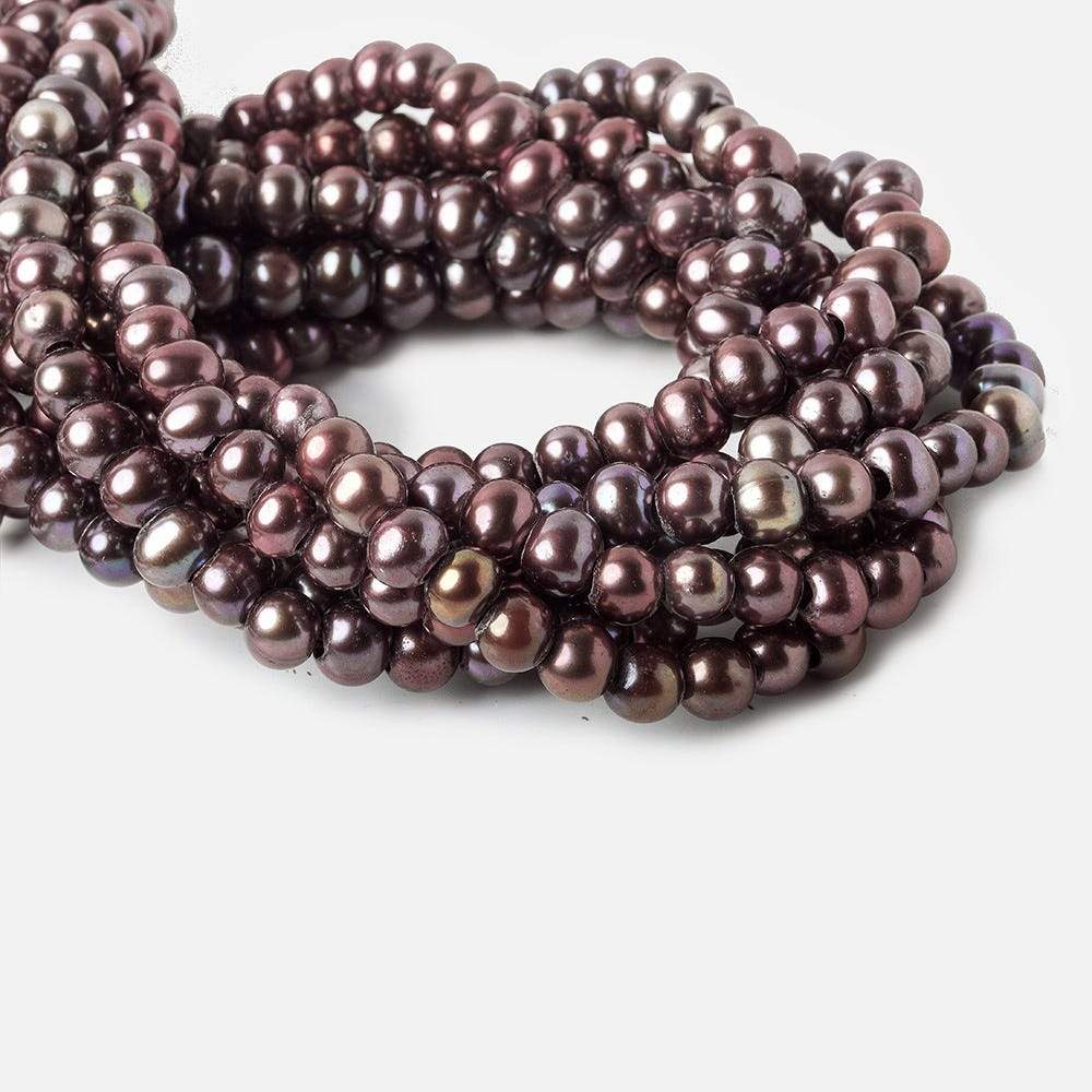 7-8mm Raisin Large Hole Off Round Freshwater Pearl 2.5mm drill hole, 15 inch, 64 pieces