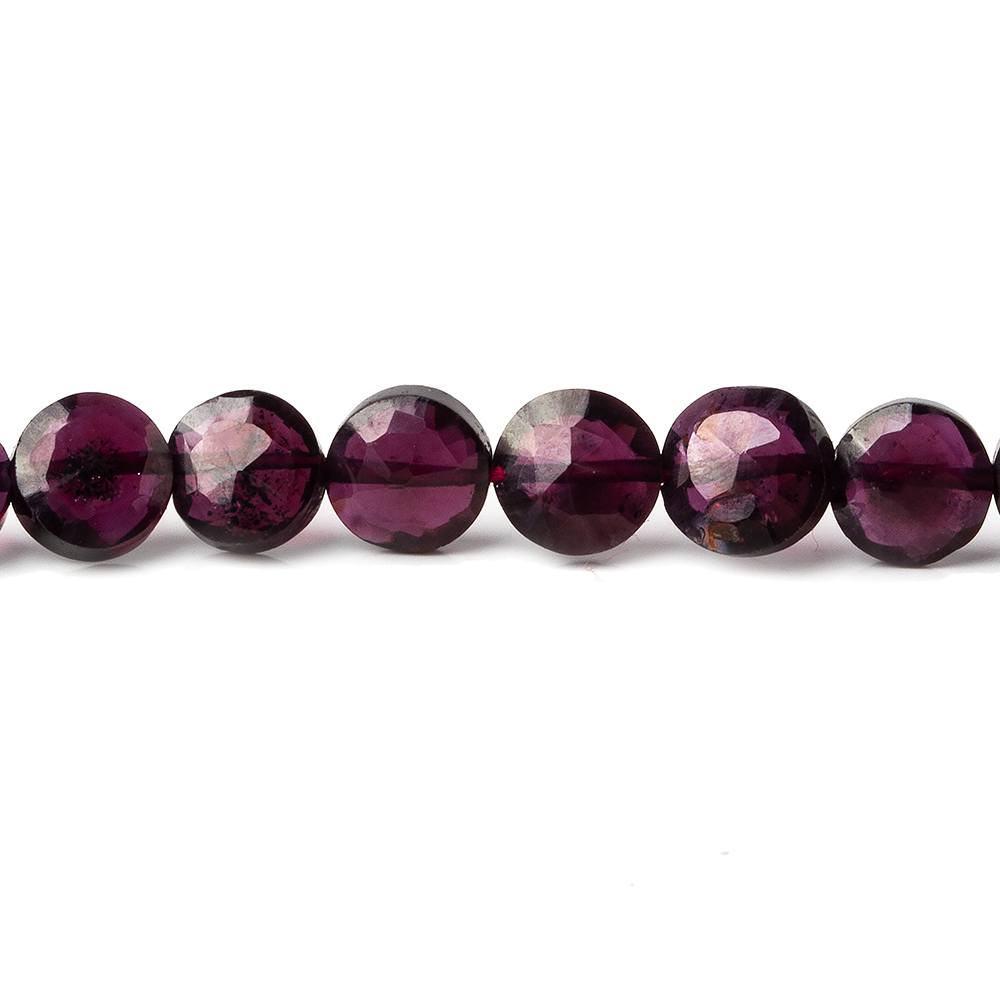 7-8mm Rhodolite Garnet Faceted Coin Beads 13 inch 45 pieces