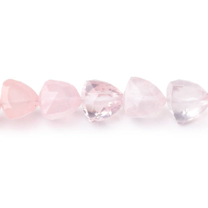 7-8mm Rose Quartz Faceted Trillion Beads 7 inch 24 pieces
