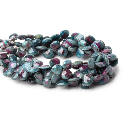 7-8mm Ruby in Kyanite Faceted Heart Beads 8 inch 52 pieces
