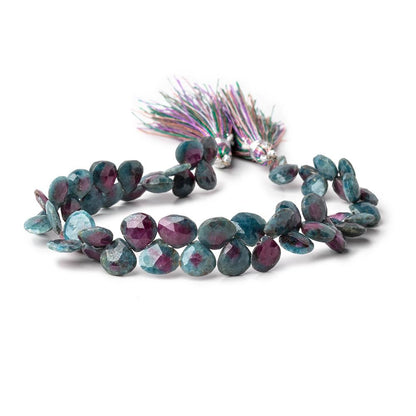 7-8mm Ruby in Kyanite Faceted Heart Beads 8 inch 52 pieces