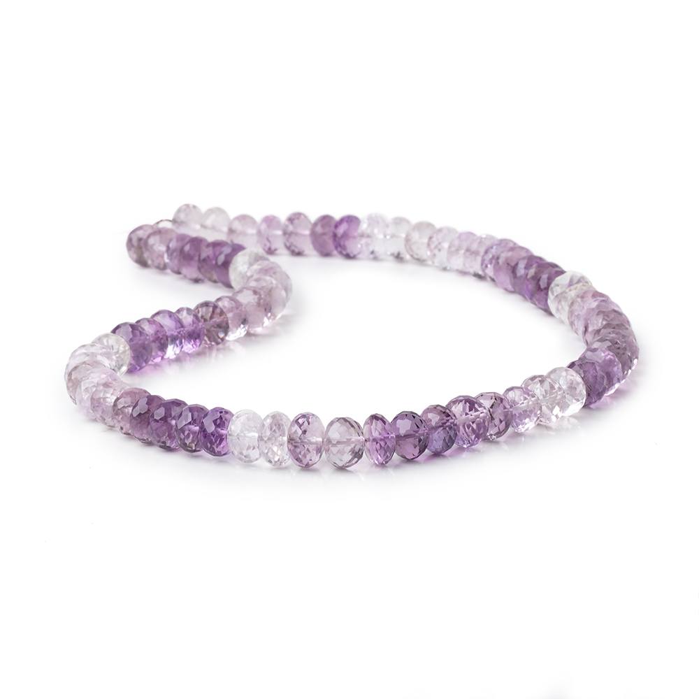 6mm Shaded Amethyst & Pink Amethyst Faceted Rondelles 14 inch 68 Beads